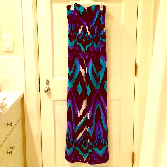 Alice & Trixie Dresses & Skirts - Alice & Trixie Strapless Silk Maxi Dress - Ikat Print